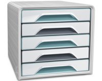 Ladenblok Smoove Riviera by CEP, 5 laden, wit/blauw