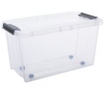 Plast team Boîte de rangement PROBOX à roulettes, 70 litres