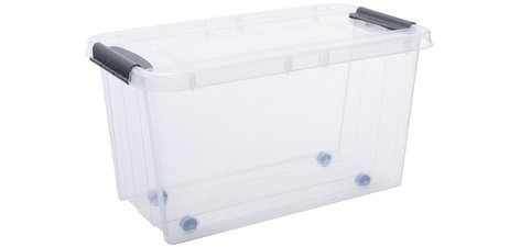 Plast team Boîte de rangement PROBOX à roulettes, 70 litres