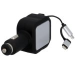 Multi chargeur de voiture USB, double, noir