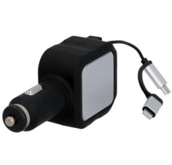 Multi USB-autolader dubbel zwart