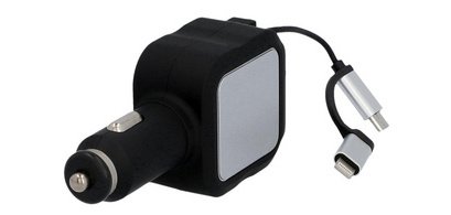 Multi chargeur de voiture USB, double, noir