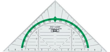 Equerre géométrique 'Green Line', hypoténuse: 160 mm