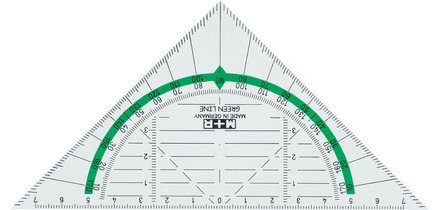Equerre géométrique 'Green Line', hypoténuse: 160 mm