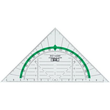Equerre géométrique 'Green Line', hypoténuse: 160 mm