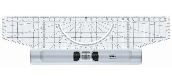Règle roulante, en verre acrylique, longueur: 300 mm