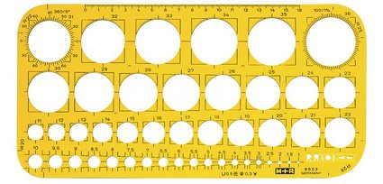 Gabarit de Cercles M+R 852306 1-36mm Transparent Jaune