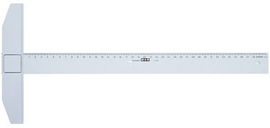 Règle té, longueur de mesure: 750 mm, bleu transparent