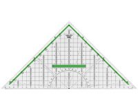 Equerre géométrique, hypoténuse: 320 mm, transparent