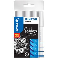 Marqueur à pigment PINTOR, medium, set de 4 'WHITE'