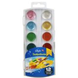 Boîte de peinture en pastille, plastique,8+4 couleurs