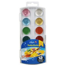 Boîte de peinture en pastille, plastique,8+4 couleurs