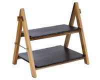Présentoir de buffet, 2 étages, pliable