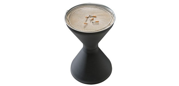 Cendrier sur pied DIABOLO, noir mat