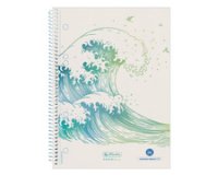 Cahier spiralé GREENline Vague, A5, quadrillé