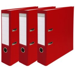 Pak van 3 ordners - rug 80mm - formaat A4 - buitenzijde in polypropyleen / binnenzijde in papier