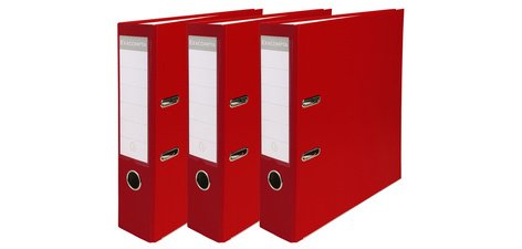 Lot de 3 classeurs à levier - dos de 80mm - format A4 - extérieur en polypropylène / intérieur en papier