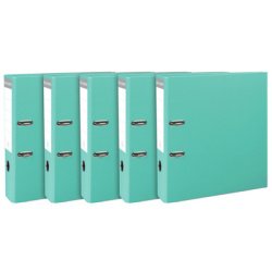 Lot de 5 classeurs à levier intérieur et extérieur en polypropylène - dos de 80mm - mécanique Prem'Touch - format à classer A4