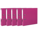 Lot de 5 classeurs à levier intérieur et extérieur en polypropylène - dos de 80mm - mécanique Prem'Touch - A4