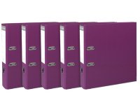 Lot de 5 classeurs à levier intérieur et extérieur en polypropylène - dos de 80mm - mécanique Prem'Touch - format à classer A4