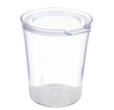 Cup with lid SUPER CUP, 25 cl, 16 pieces, transparent