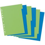 Intercalaires carton GREENline, A4, 6 touches, uni