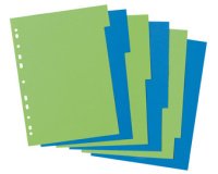 Intercalaires carton GREENline, A4, 6 touches, uni