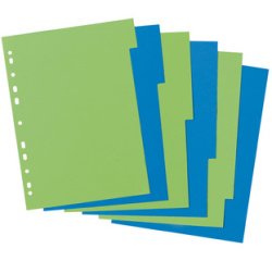 Intercalaires carton GREENline, A4, 6 touches, uni