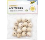 Perles en bois CUTE FACES, rond