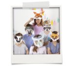 Masques pour enfants 'Animaux de la forêt', blanc