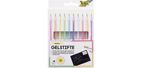 Gelstift PASTELL, verschiedene Farben, Etui mit 10