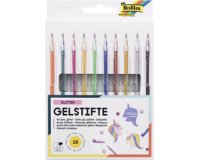 Stylo gel GLITTER, couleurs assorties, étui de 10