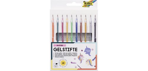 GLITTER gel pen, assorted colors, set of 10