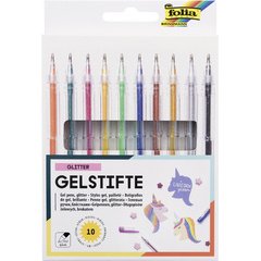 Balpen met gel-inkt GLITTER-pen, assortiment van kleuren, doos van 10