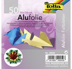 Feuille à plier en aluminium, 100 x 100 mm, assorti
