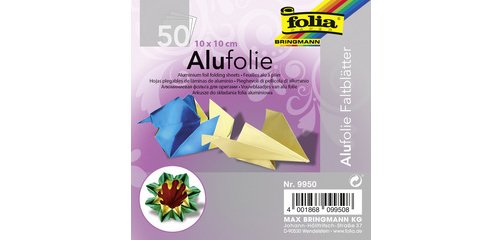 Feuille à plier en aluminium, 200 x 200 mm, assorti