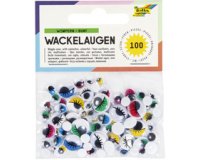 Oeil vacillant avec cils, non autocollant, blanc