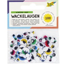 Oeil vacillant avec cils, non autocollant, blanc
