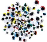 Oeil vacillant avec cils, non autocollant, blanc