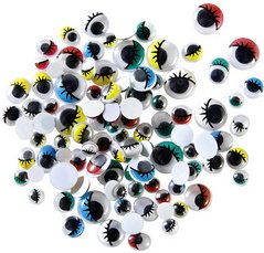 Oeil vacillant avec cils, non autocollant