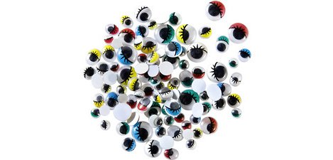 Oeil vacillant avec cils, non autocollant