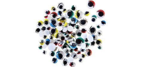 Oeil vacillant avec cils, non autocollant