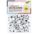 Oeil vacillant avec cils, non autocollant, blanc