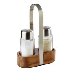 Ensemble salière & poivrière WOOD, bois d'acacia/inox
