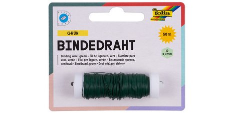 Fil de fer, 0,3 mm x 50 m, en fer, vert