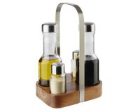 Tafelset WOOD, 5-delig, acaciahout/roestvrij staal