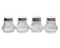 Mini salière/poivrière, set de 4, verre/acier inoxydable