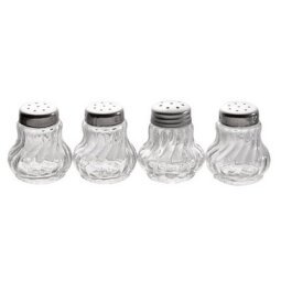 Mini salière/poivrière, set de 4, verre/acier inoxydable