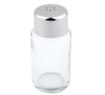 Salt/pepper shaker, glass/stainless steel, 6 holes