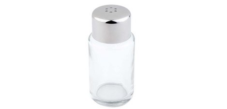 Salière/poivrière, verre/acier inoxydable, 6 trous